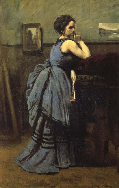 Corot Camille The lady of blue Norge oil painting art